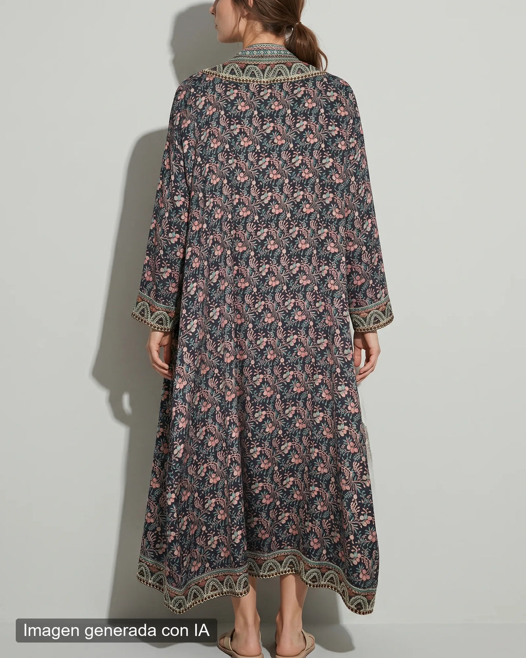 Kimono largo floreado