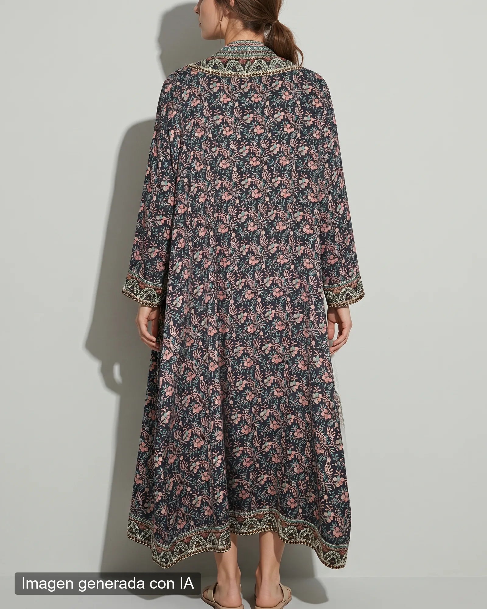 Kimono largo floreado