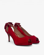 Zapatos raso lazo rojo