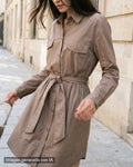 Vestido beige camisero
