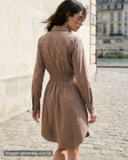 Vestido beige camisero