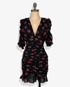 Vestido corto fruncido