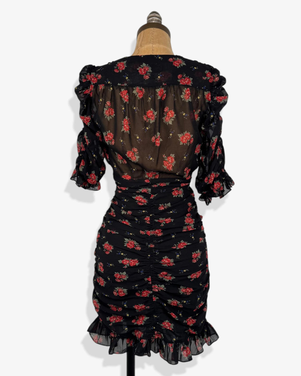 Vestido corto fruncido