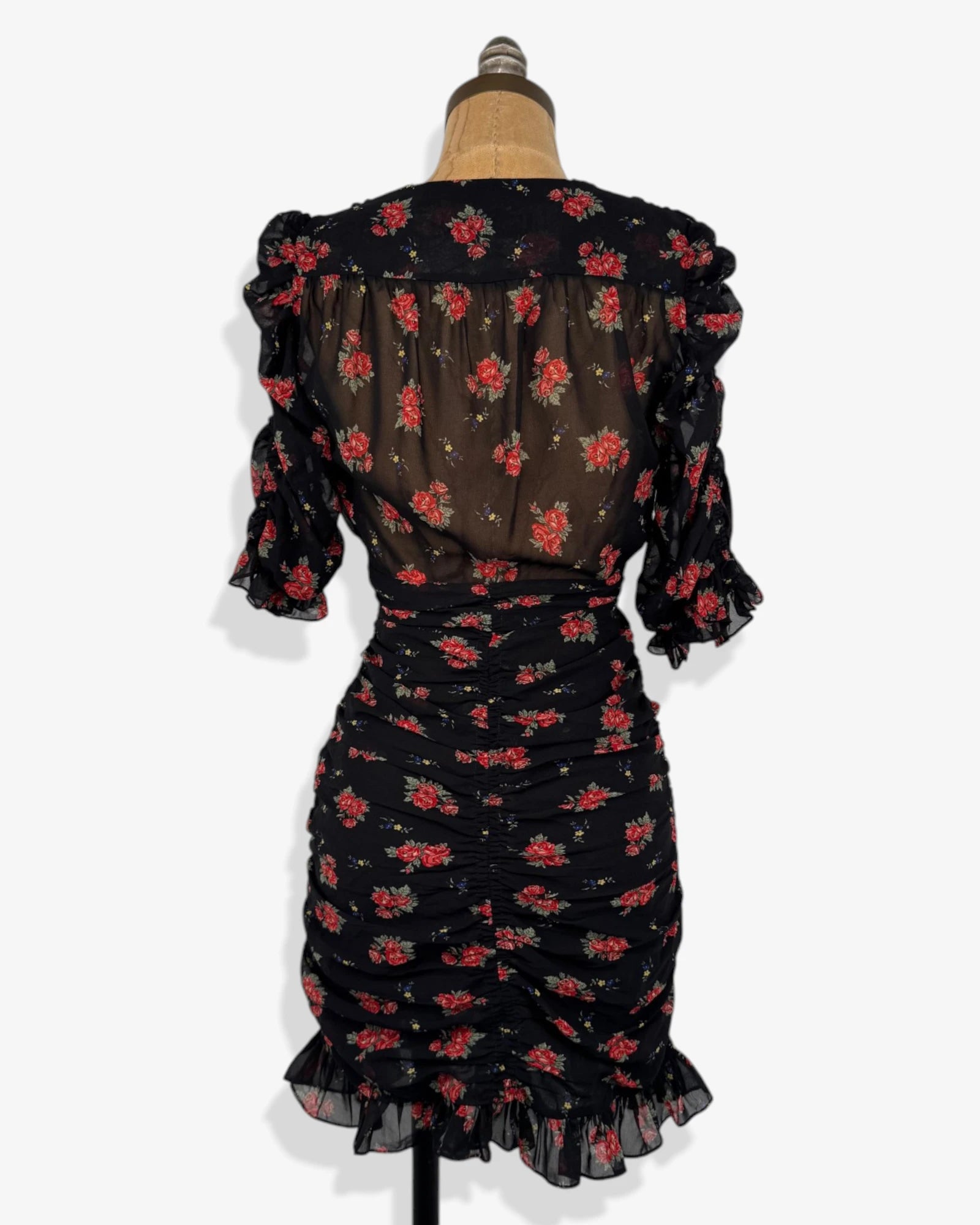 Vestido corto fruncido