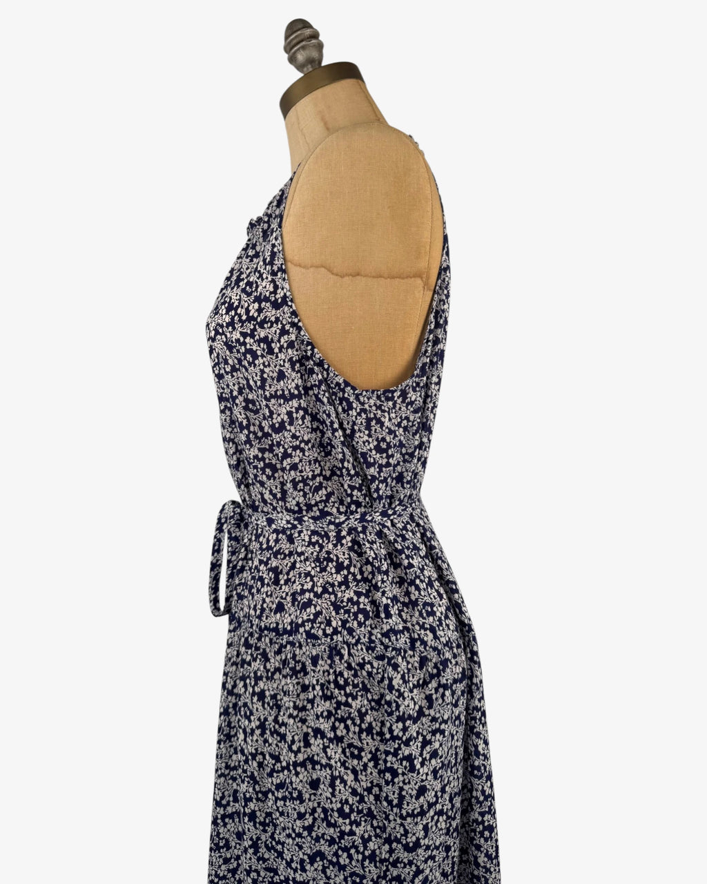 Vestido largo florecitas azules