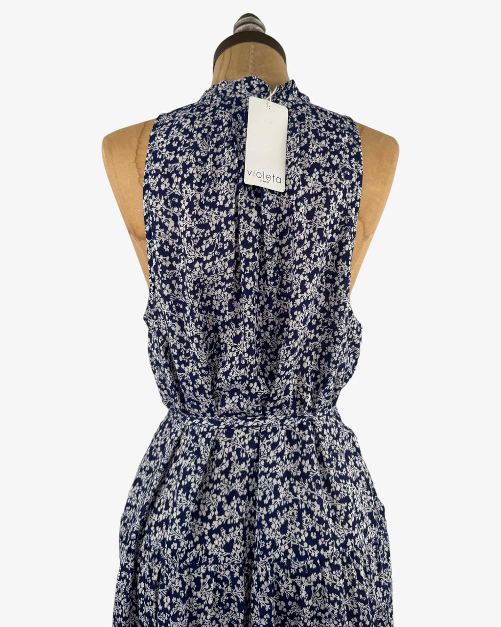 Vestido largo florecitas azules