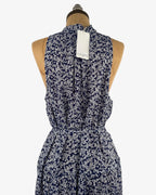 Vestido largo florecitas azules