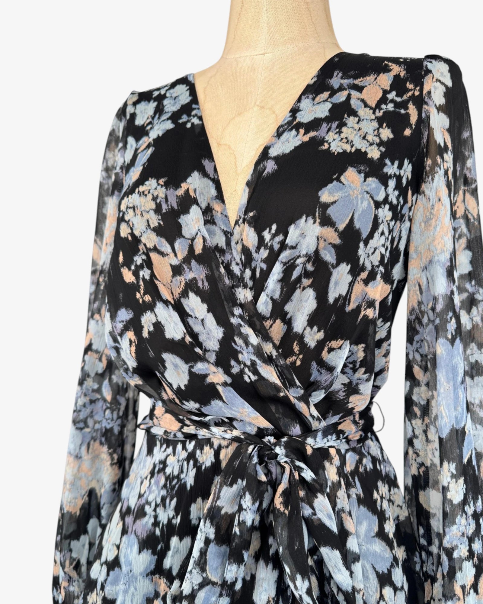 Vestido largo de gasa