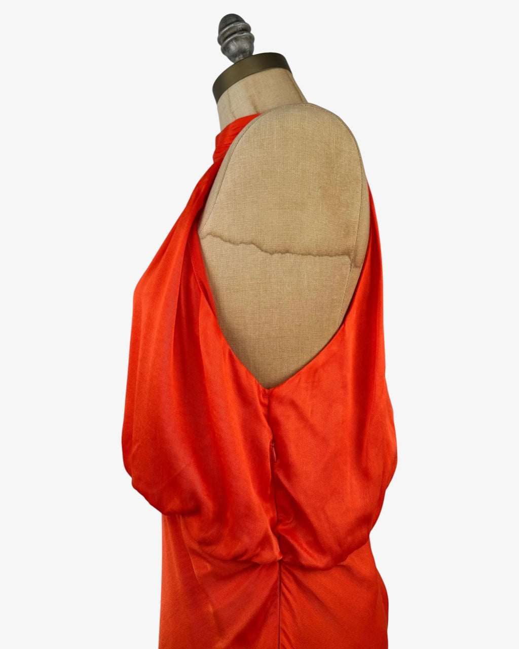 Vestido largo satinado naranja