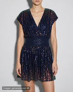 Vestido corto lentejuelas