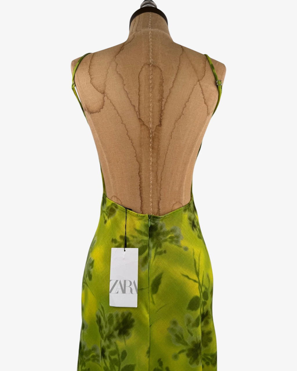 Vestido largo lino verde limón