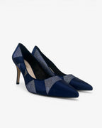 Zapato azul purpurina