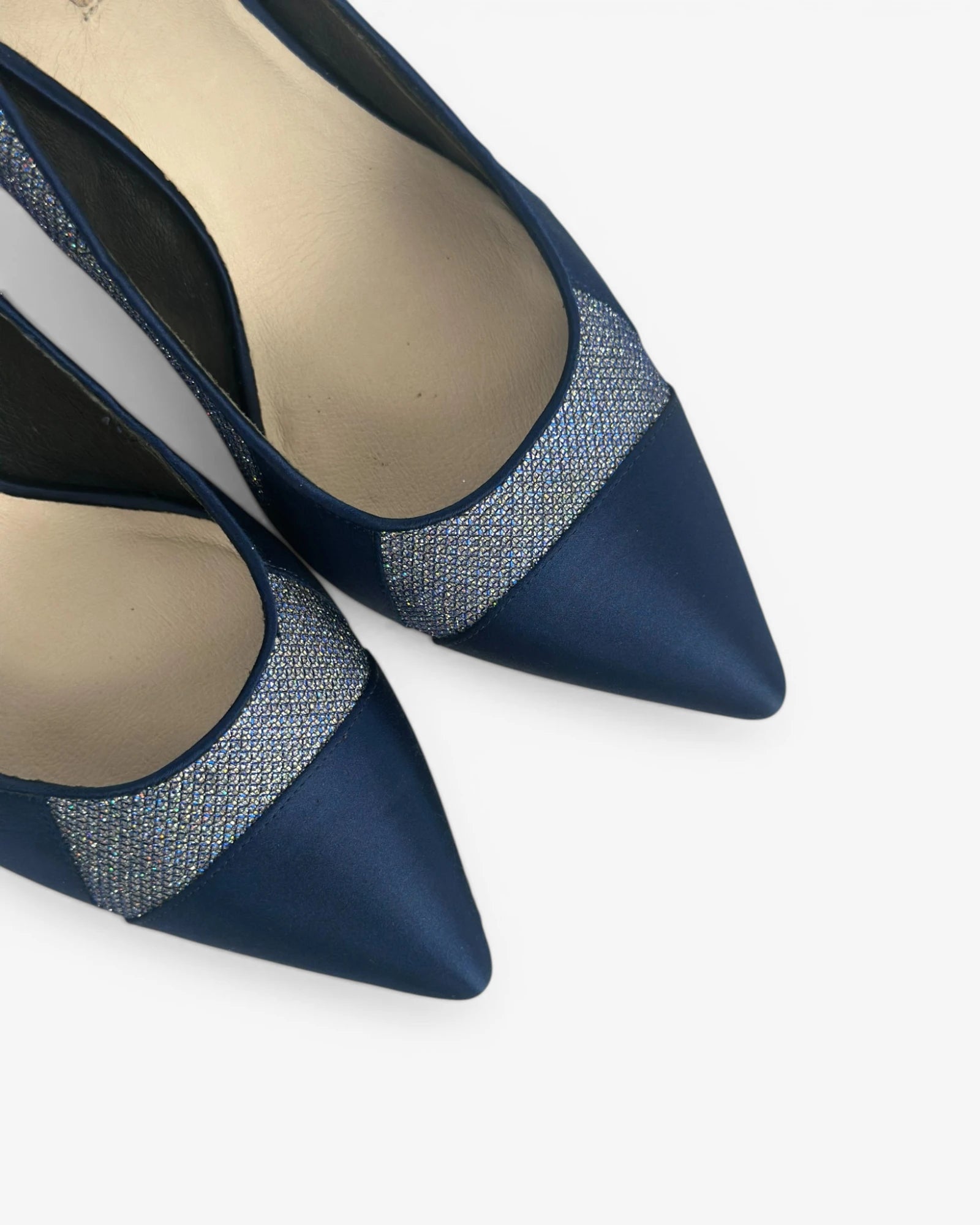 Zapato azul purpurina