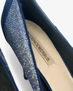 Zapato azul purpurina