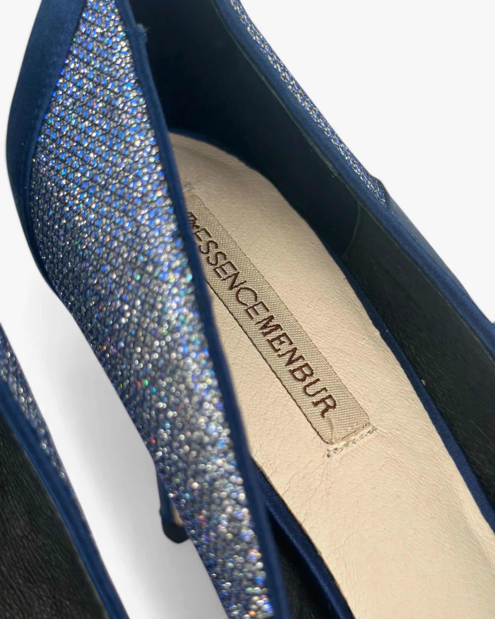 Zapato azul purpurina