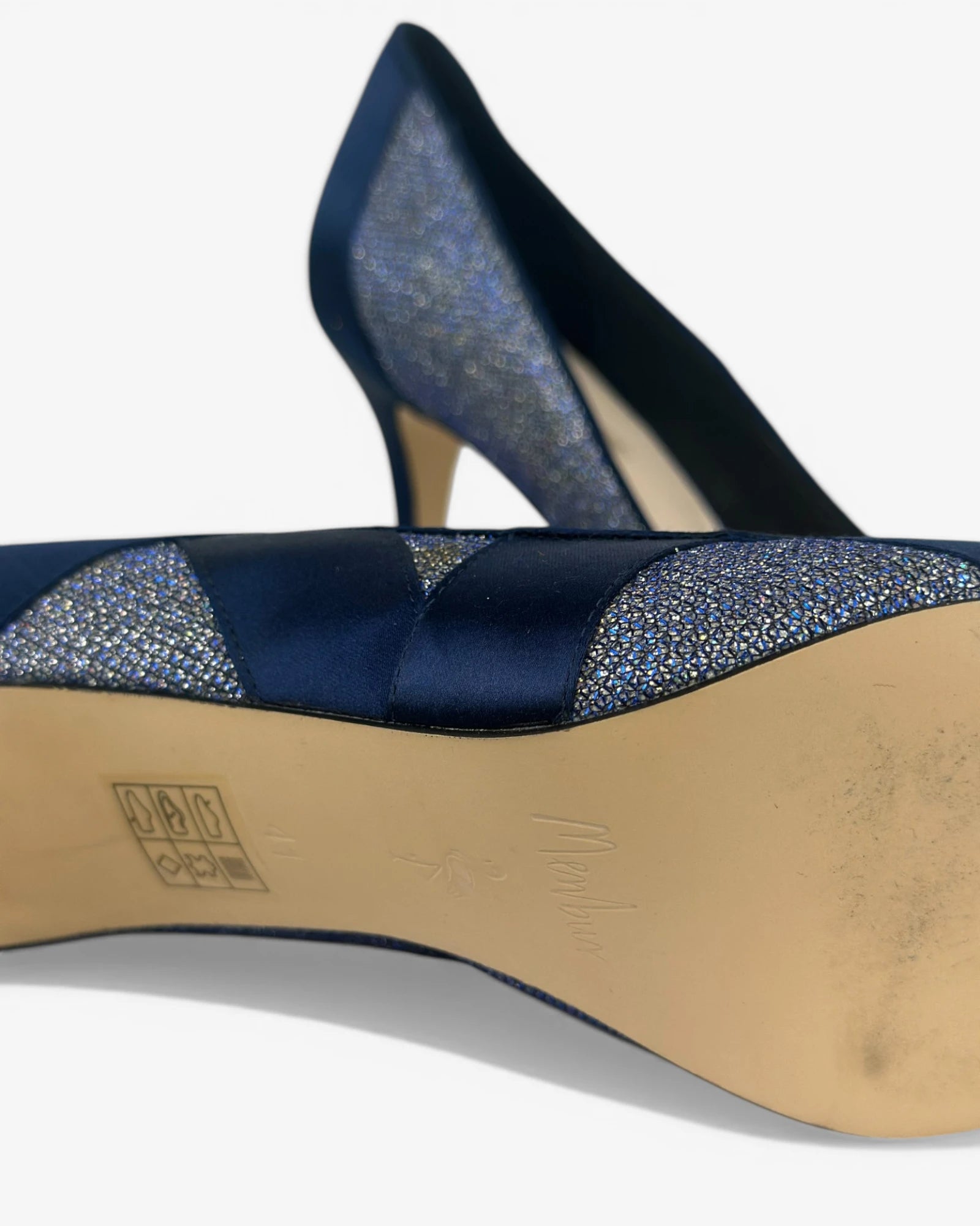 Zapato azul purpurina