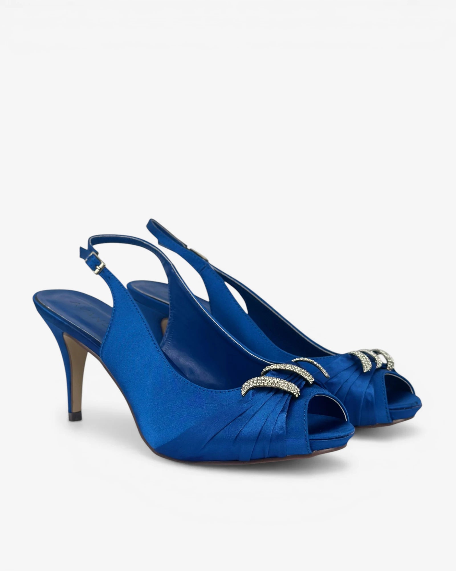 Zapato raso azul strass