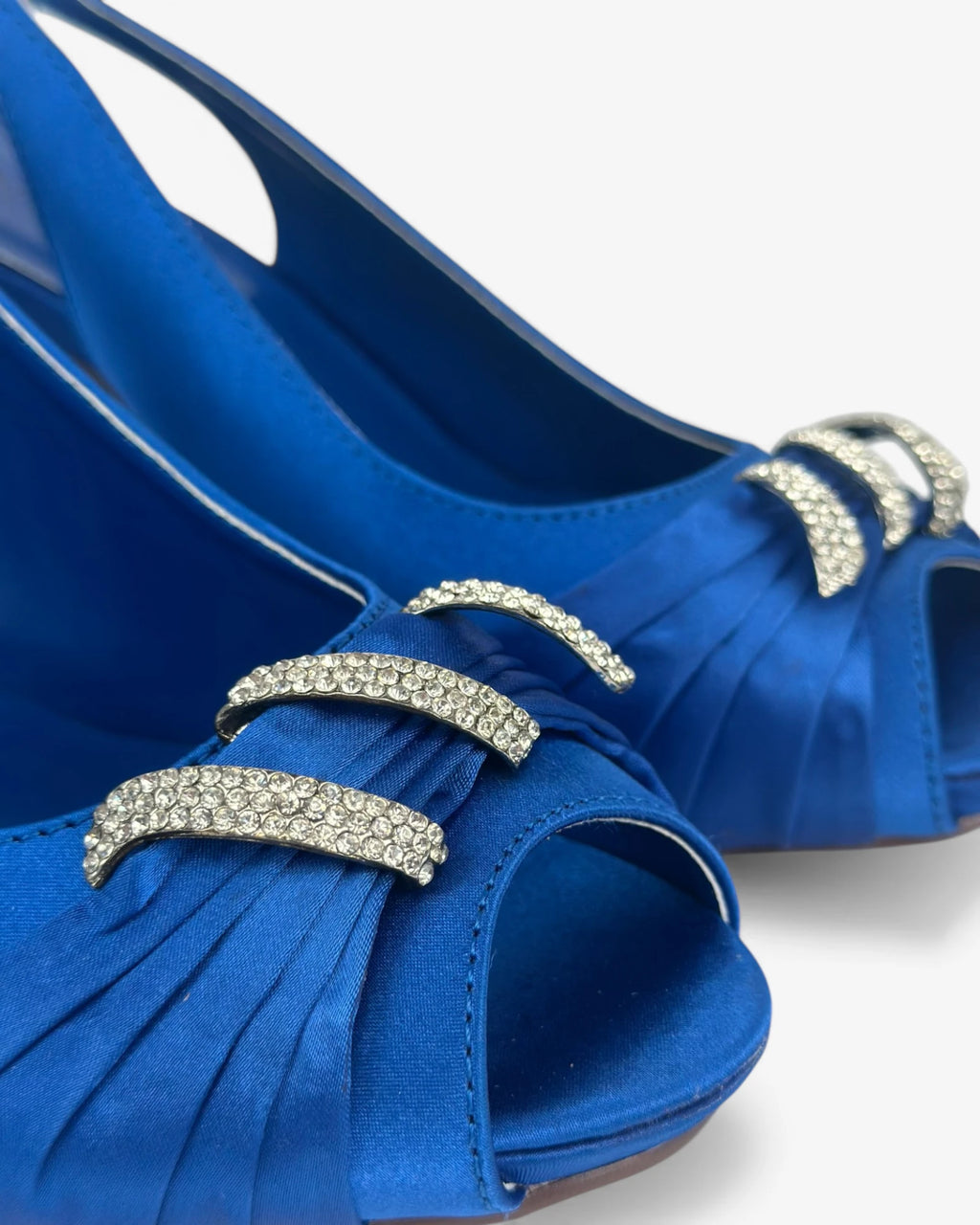 Zapato raso azul strass