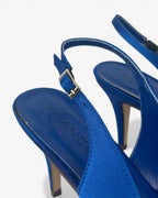 Zapato raso azul strass