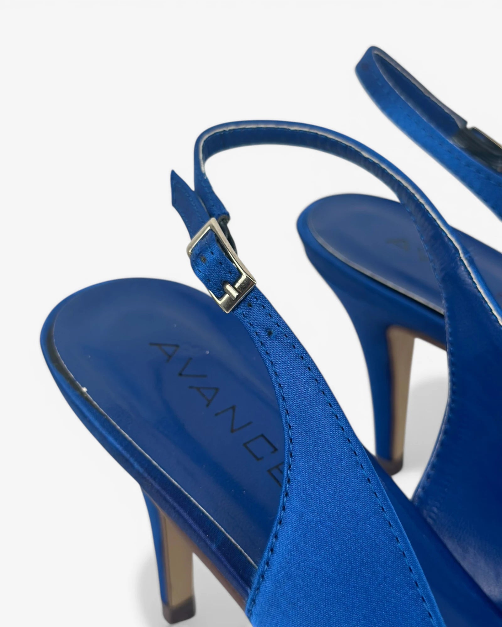 Zapato raso azul strass