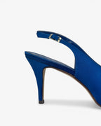 Zapato raso azul strass