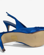 Zapato raso azul strass